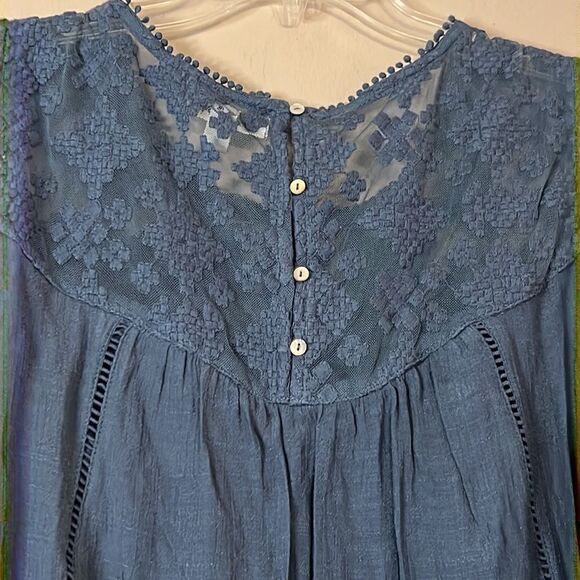 Studio JPR Dusty Blue Lace & Crinkled Crepe Dress - Size 2X - Picture 10 of 16